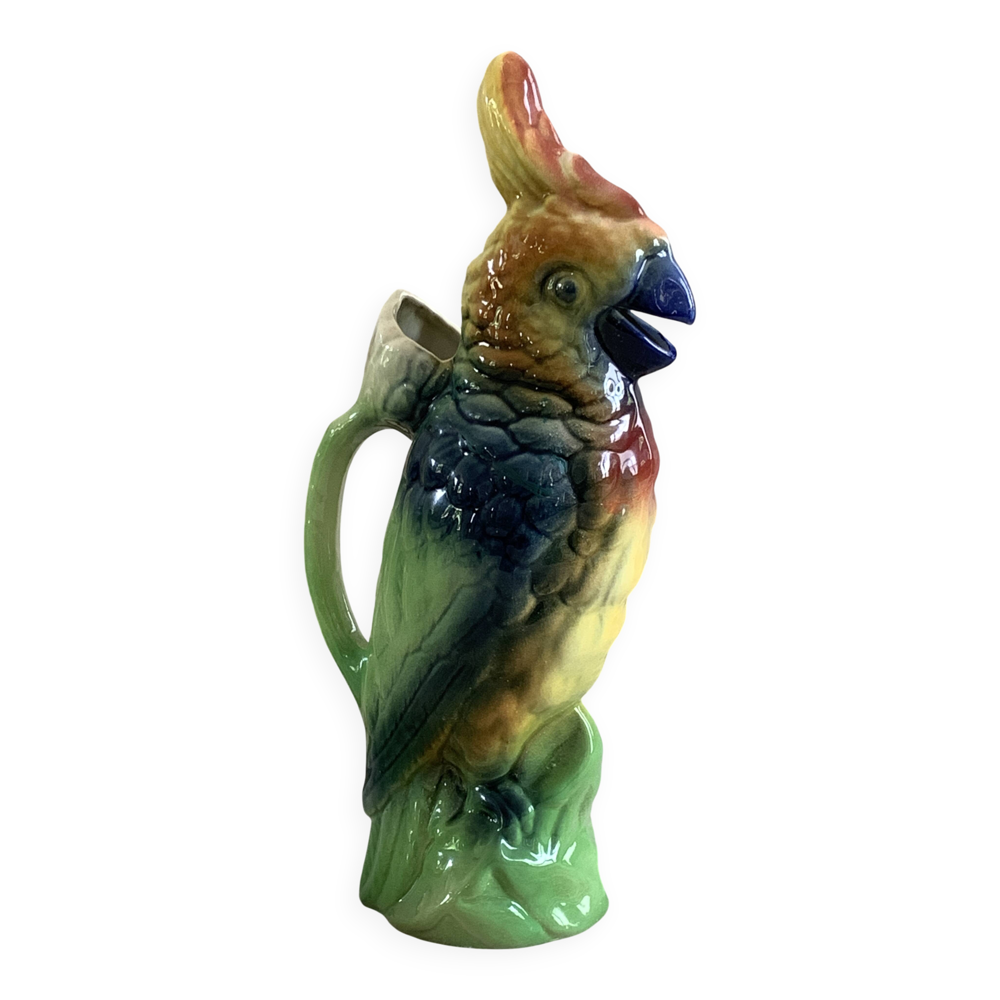 Carafe Perroquet en barbotine Saint Clément