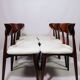 Vintage dining chairs set of 6 pearl bouclé