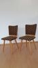 Paire de chaises modernistes pieds compas, années 50