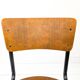 Chaise vintage bois noir métal Chaise d'école Mid Century Chaise de salle à