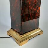 Lamp - briar and brass lucite effect - 1980s - vintage.
