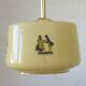 1950s Yugoslav Vintage Pendant Light,  Restored Caramel Opaline Glass Lamp