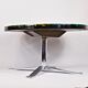 Table low round of Pierre Giraudon resin with inclusions of glass 60 years