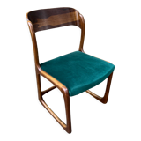 Emile and Walter Baumann walnut sleigh chair 60s