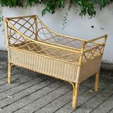 Rattan and wicker baby/child bed