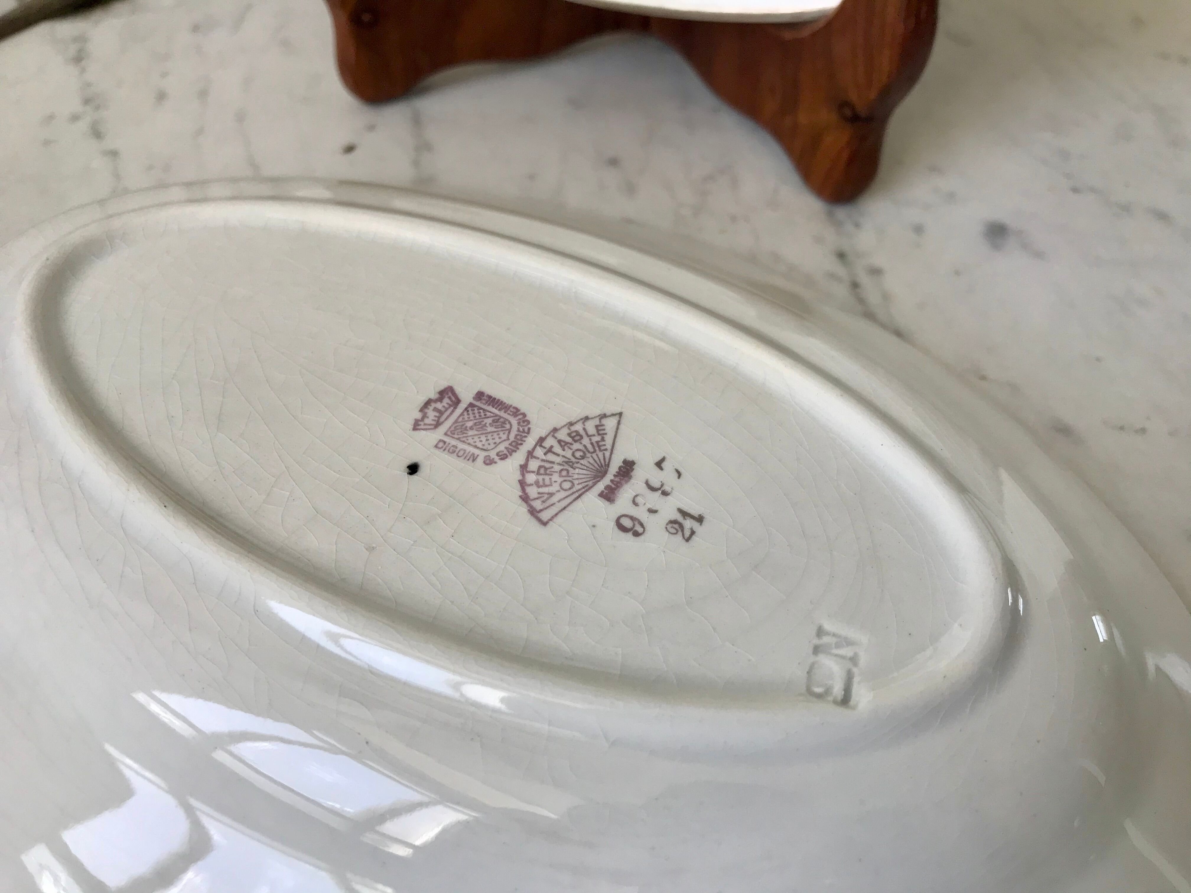 Duo of raviers digoin sarreguemines small flowers 50s