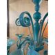 Italian Light Blue Murano Style Glass Chandelier