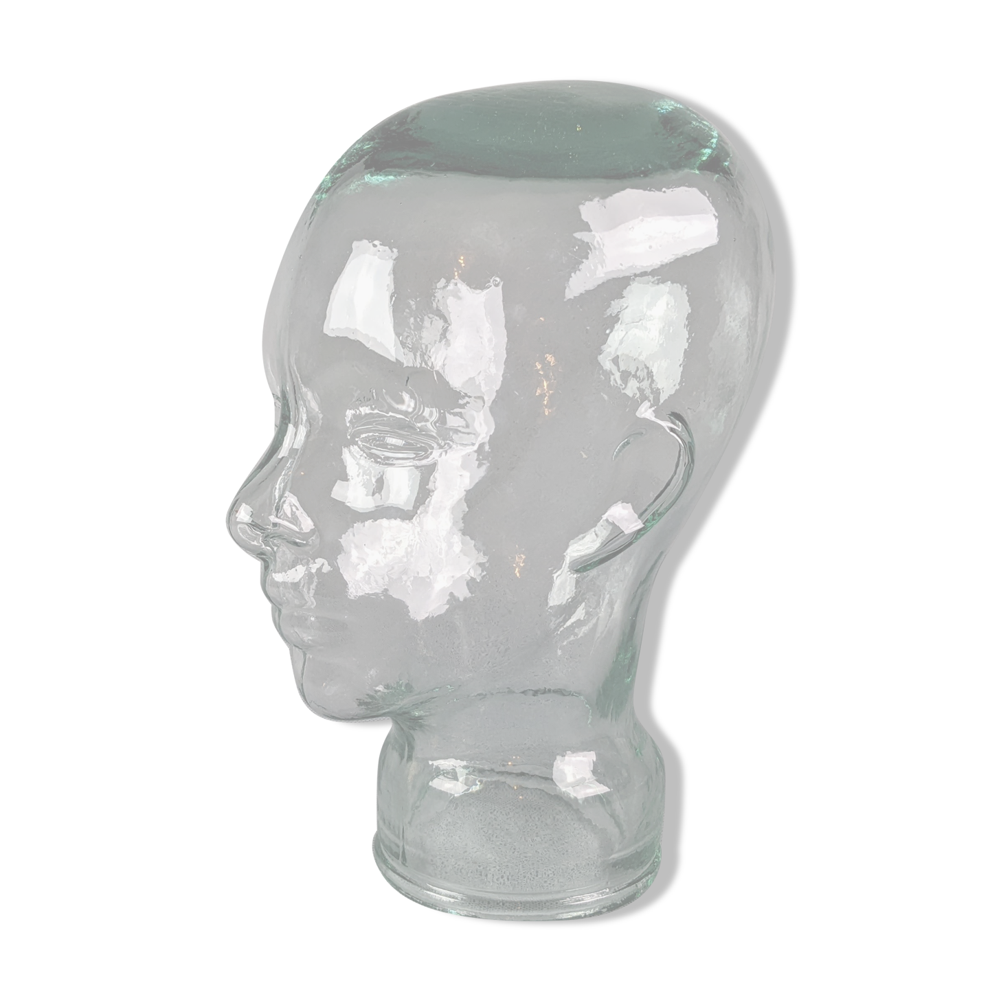 Glass head, hat holder or decoration, 70s-80s