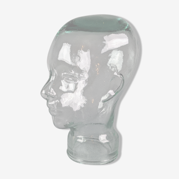 Glass head, hat holder or decoration, 70s-80s