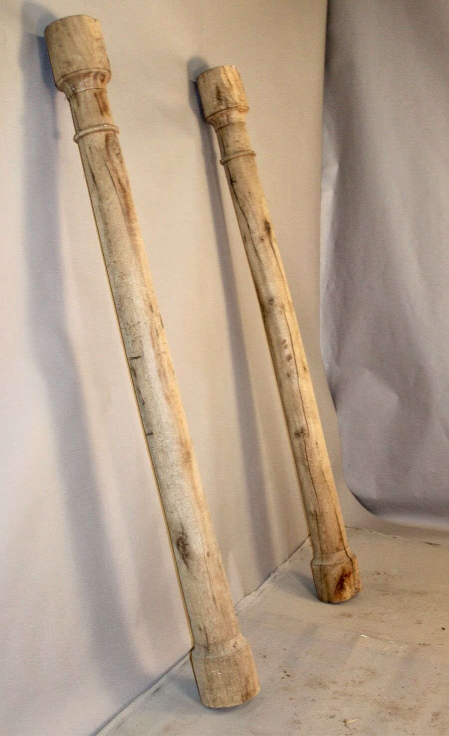 Pair of oak columns