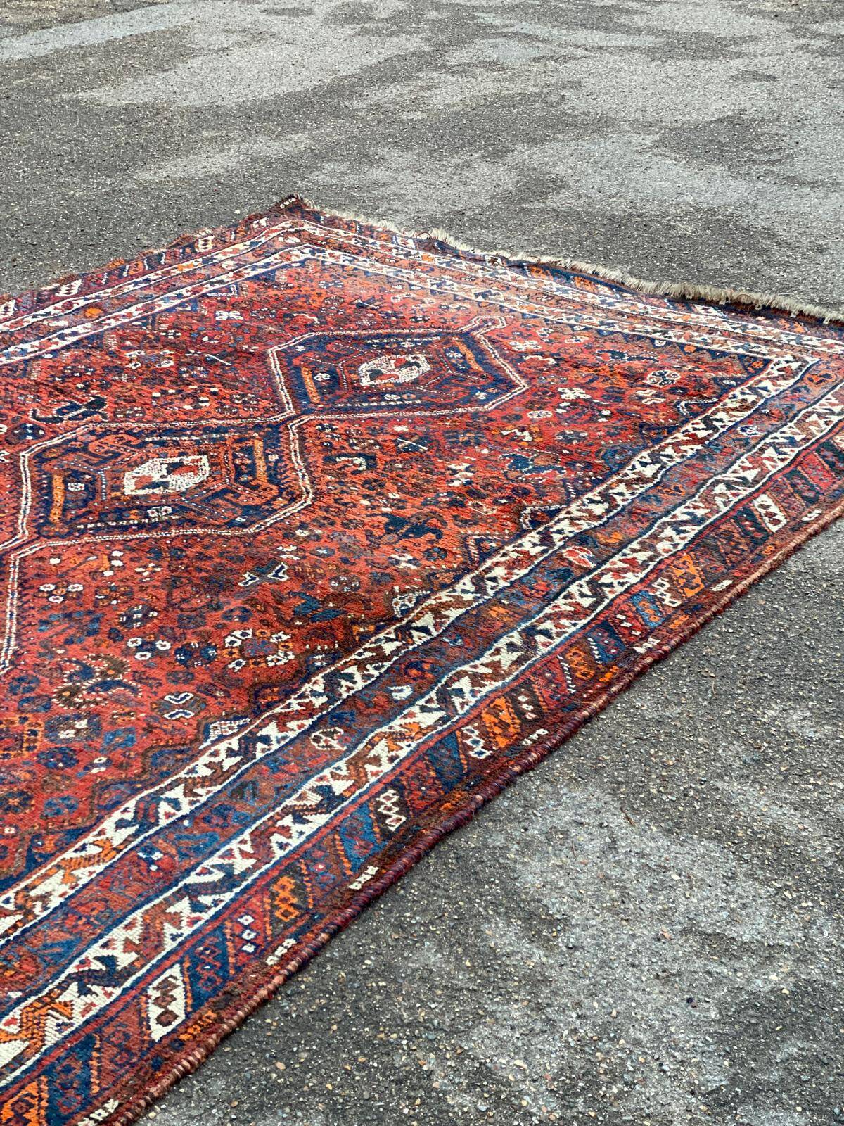 Persian wool oriental rug Iran burgundy handmade 230x320