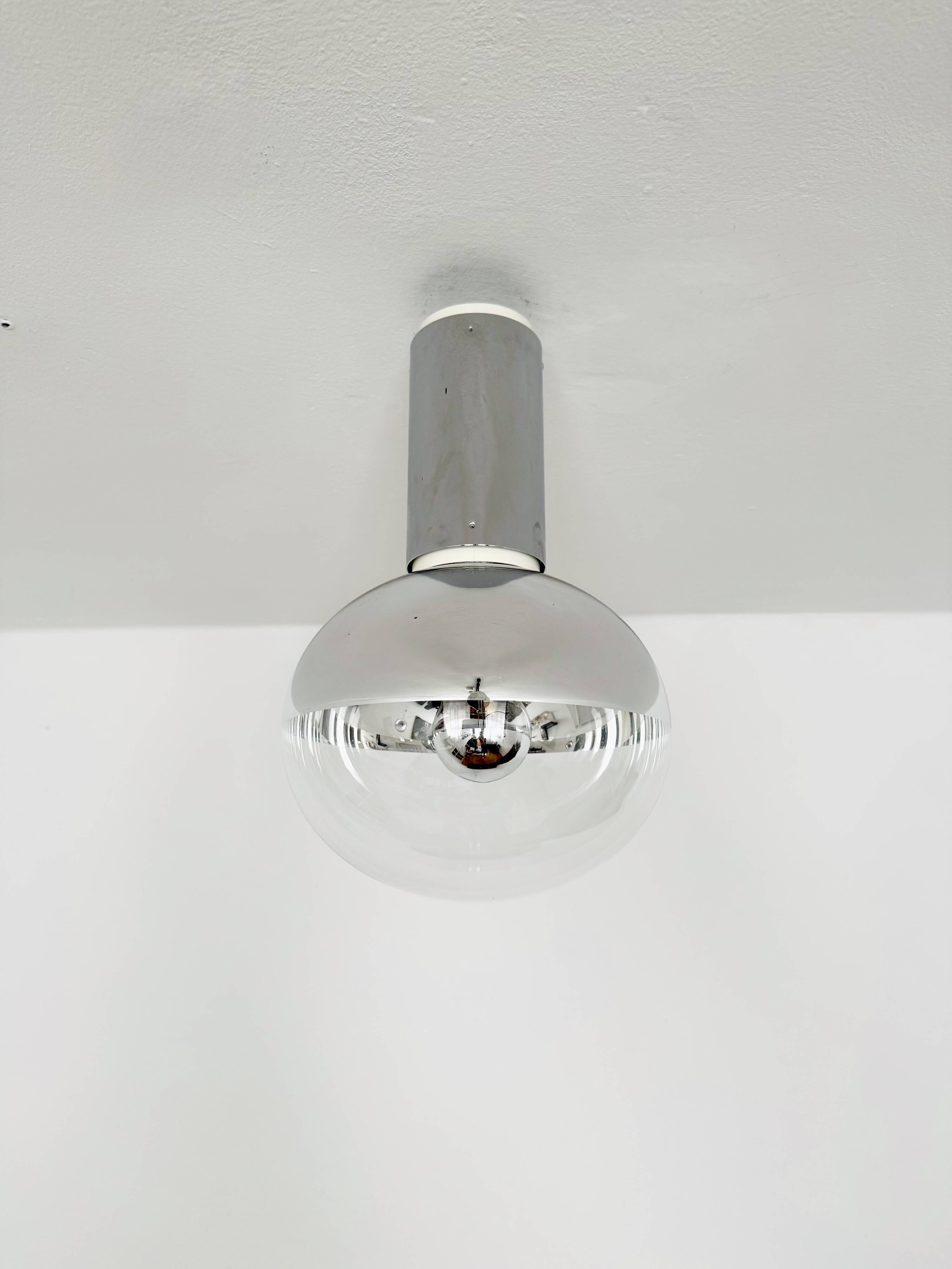 Set of 2 Large 1970s Modernist Flush Lamps by Motoko Ishii for Staff