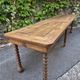 Antique French draper's table in oak, shop counter, work table, 6 feet, circa 1750–1850.