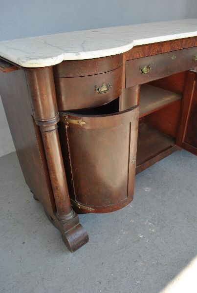 Credenza in mahogany door flame time XIX