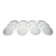 12 flat plates in porcelain with double gold rim.