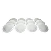 12 assiettes plates en porcelaine Manufacture double filet or