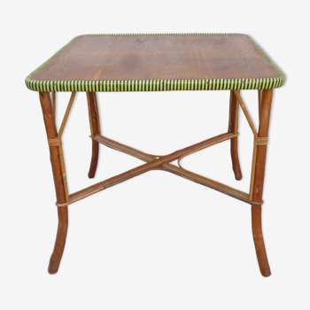 Vintage rattan pedestal table