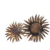 Brutalist brass sunflower sculpture, 1950s