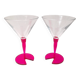 Pair of bright pink cocktail glasses from the 80s.