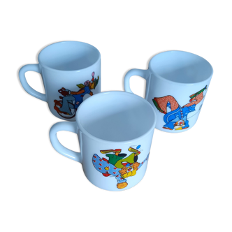 3 mugs clown decoration