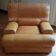 Camel leather armchair MARWAY