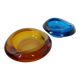 Amber and Blue Sklo Union Glass Ashtrays by Rudolf Jurnikl, Czechoslovakia, 1960s, Set of 2