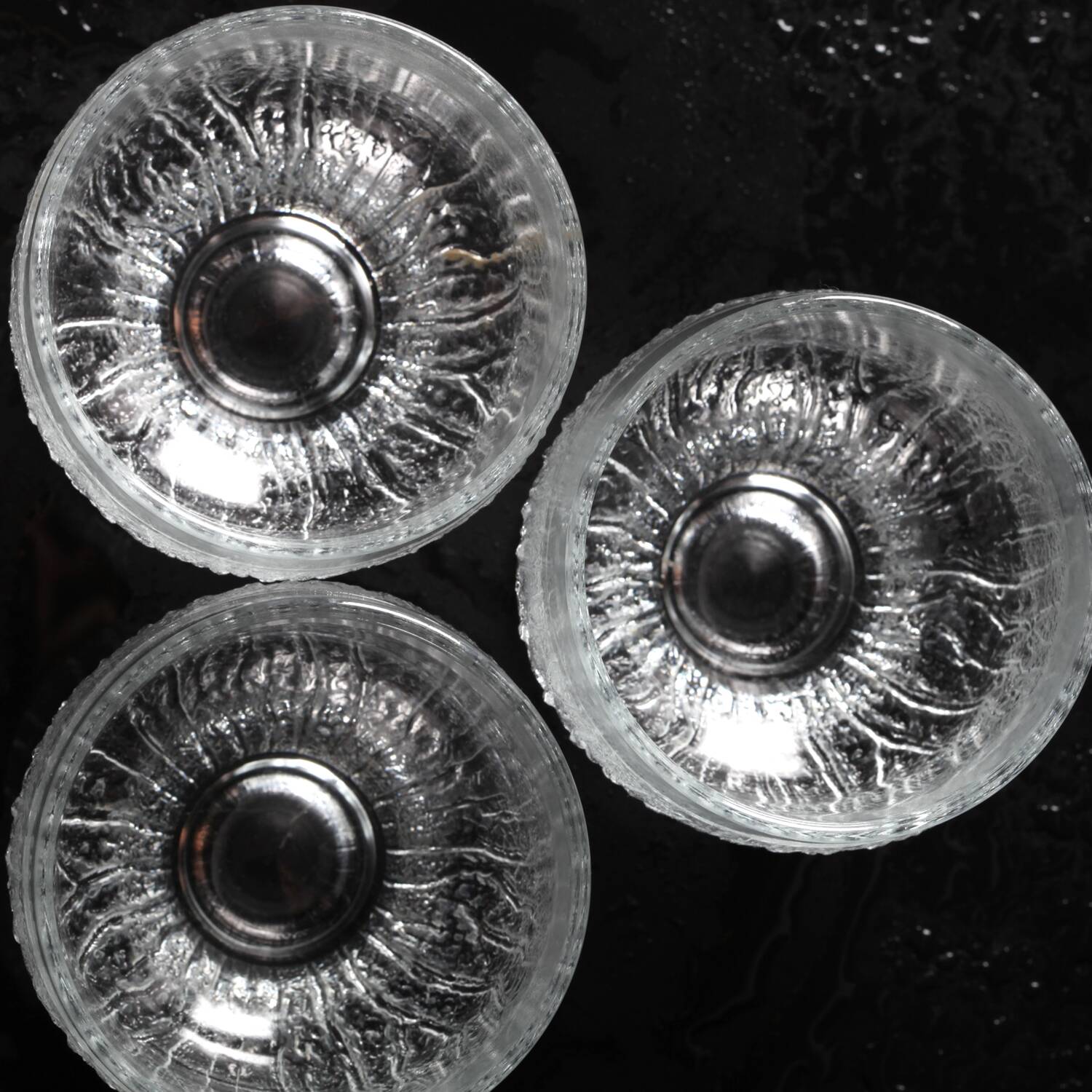 3 verres en cristal Crystalex par Ivo Rozsypal, République tchèque 1977
