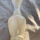 Beige opaline vase vintage marble effect