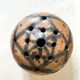 Pyrite stone flower holder signed – brutalist handmade ceramic 1970