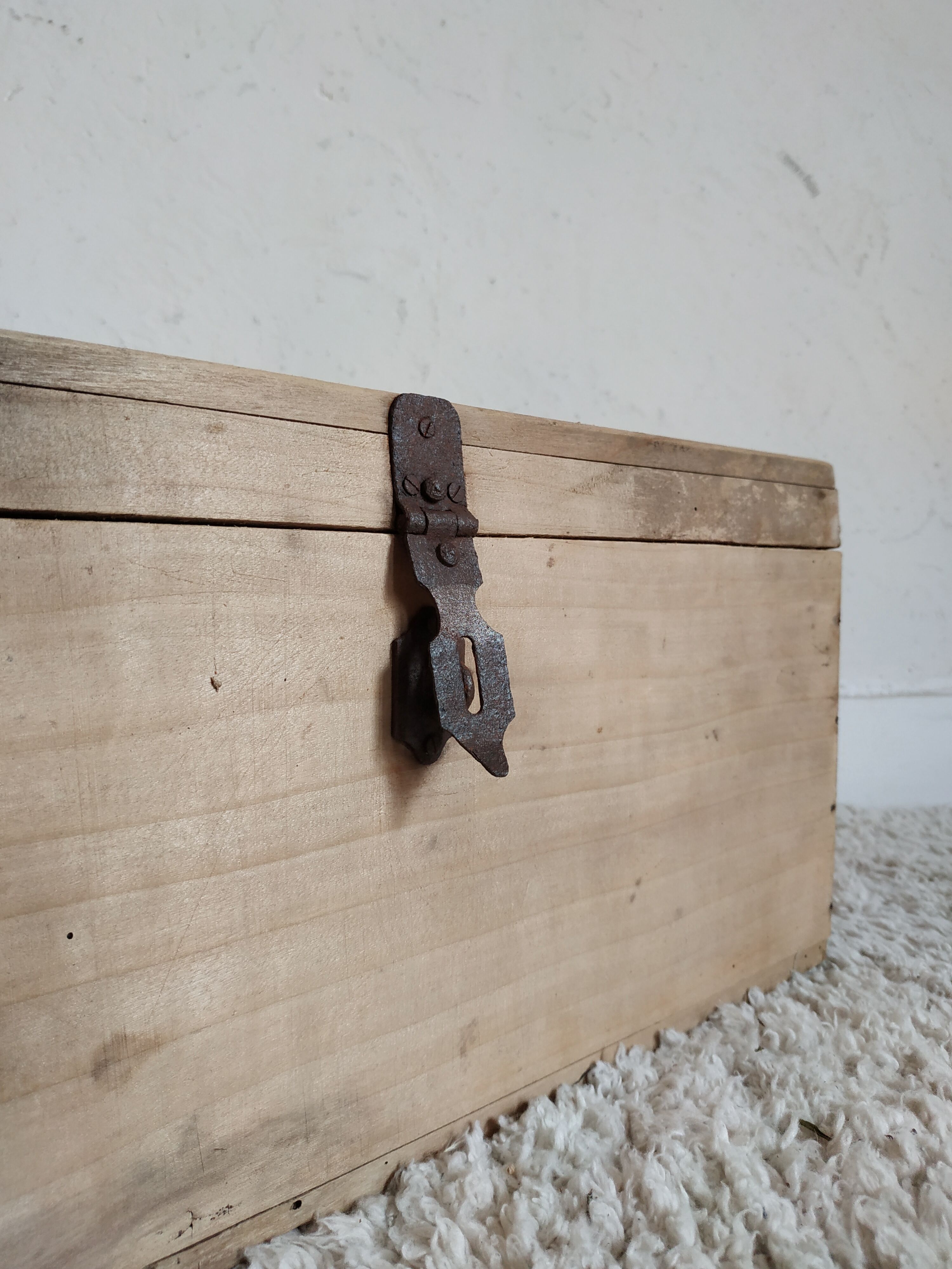 Old raw wooden box