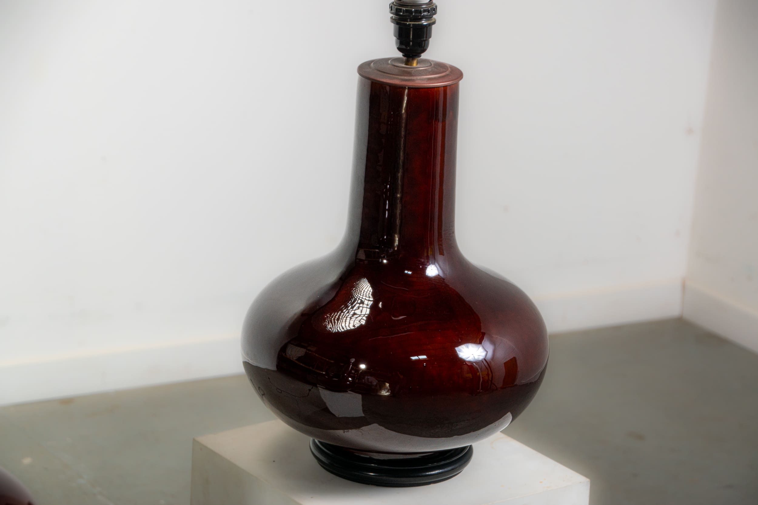 Pair of oversized ceramic lamps. Circa 1970