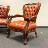 Ensemble de salon original vintage Chesterfield Chippendale