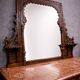 Monumental antique mirror in carved wood – Orientalist / Moorish style – late 19th century