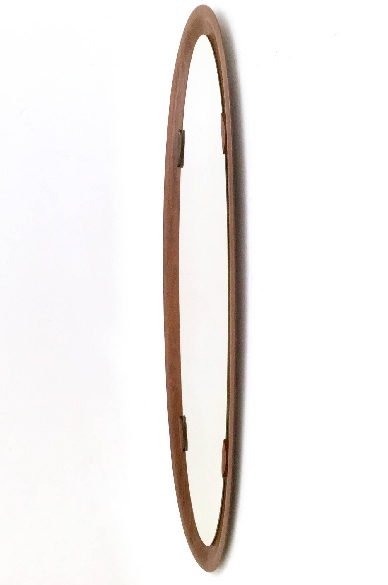 Oval Wall Mirror with a Beech Frame, Italy