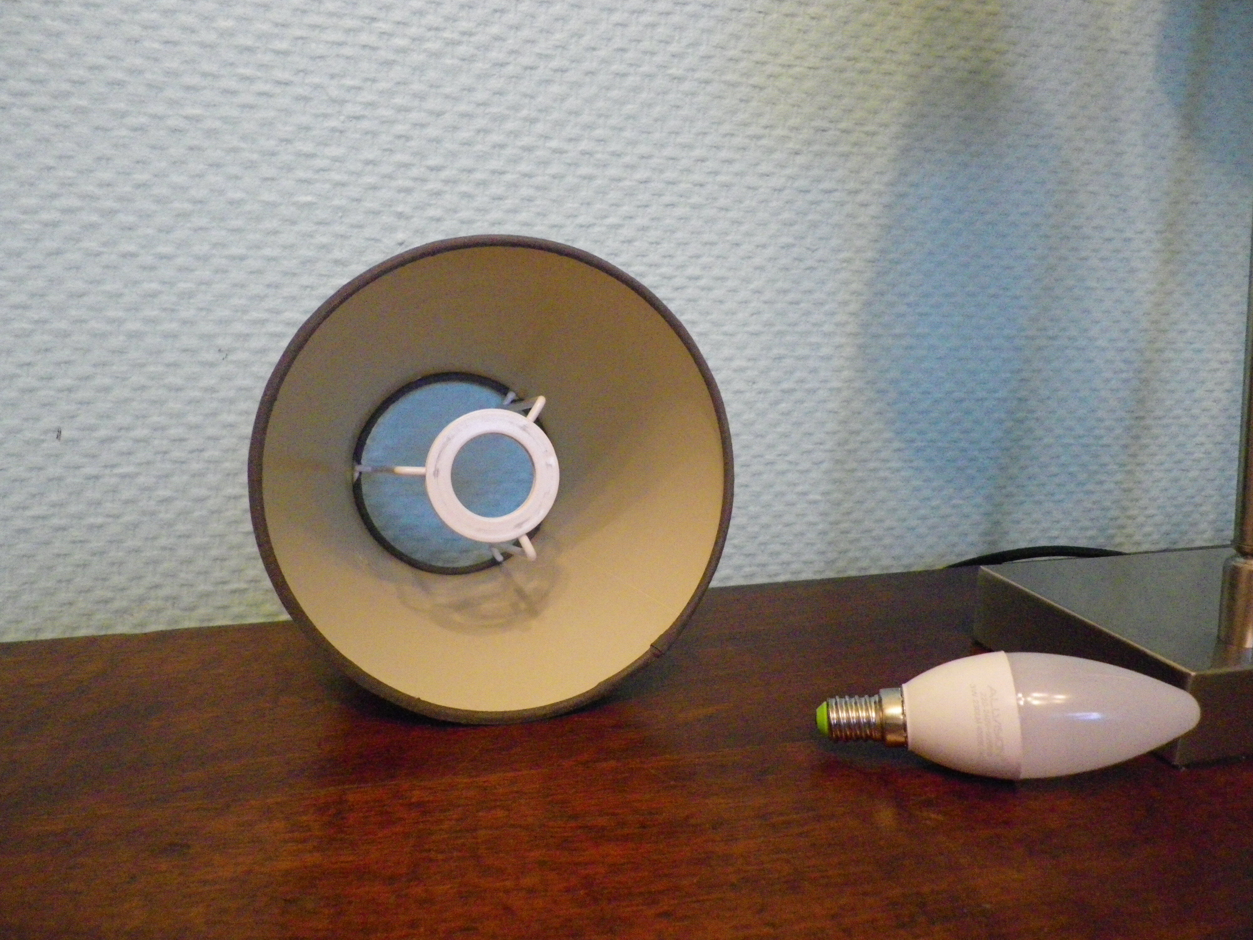 "Trio" table lamp, chromed metal, lampshades with tilting supports
