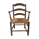 Fauteuil en bois avec assise paillée