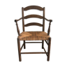 Fauteuil en bois avec assise paillée
