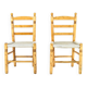 Antique low Traditional Andalusian Mediterranean Chairs made of Wood and Rope