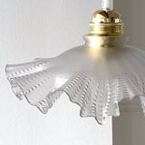 Ruffled glass pendant light