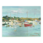 Oil on canvas signed, marina