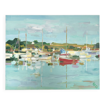 Oil on canvas signed, marina