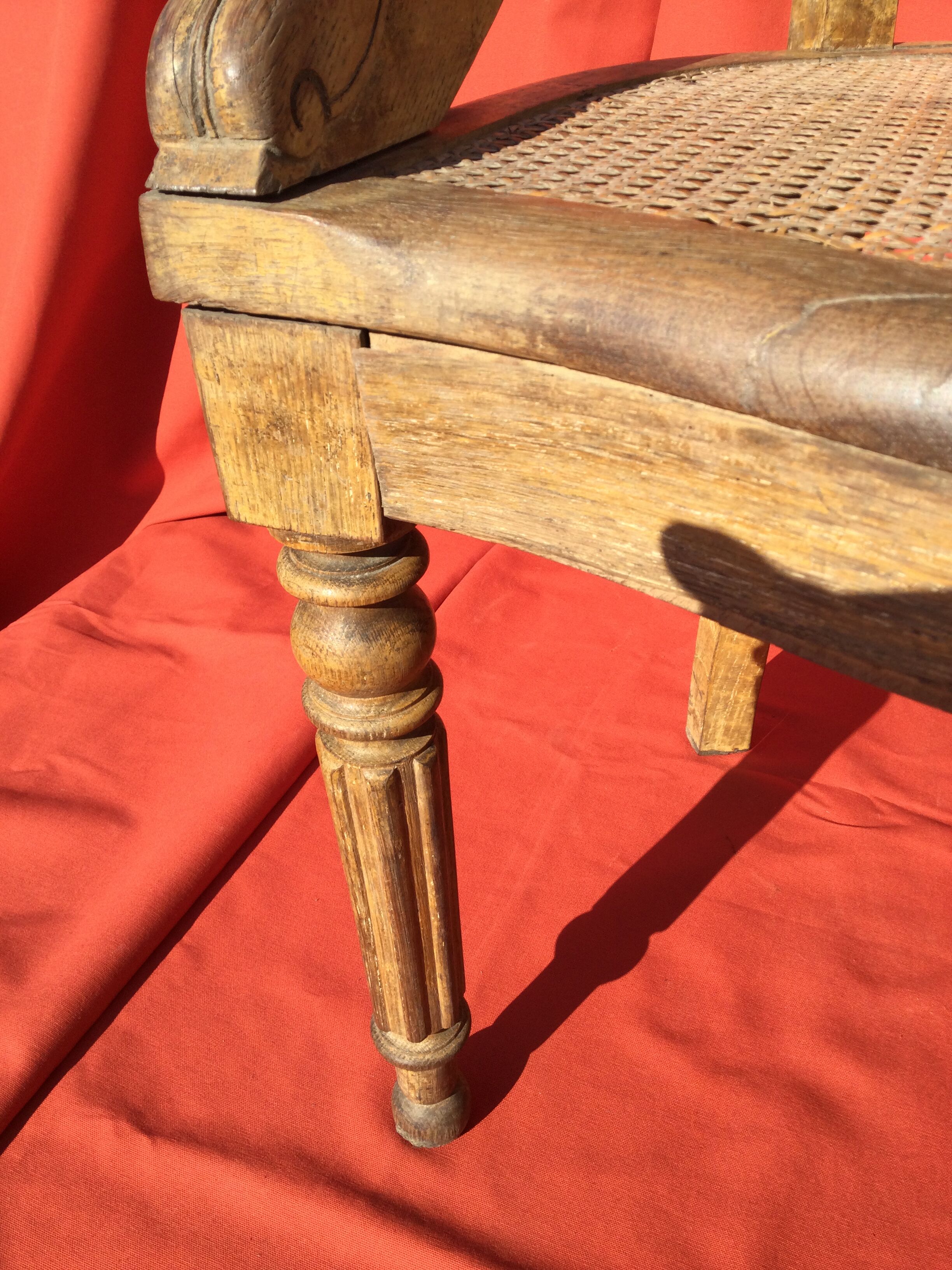 Louis XVI-style wooden desk and canage