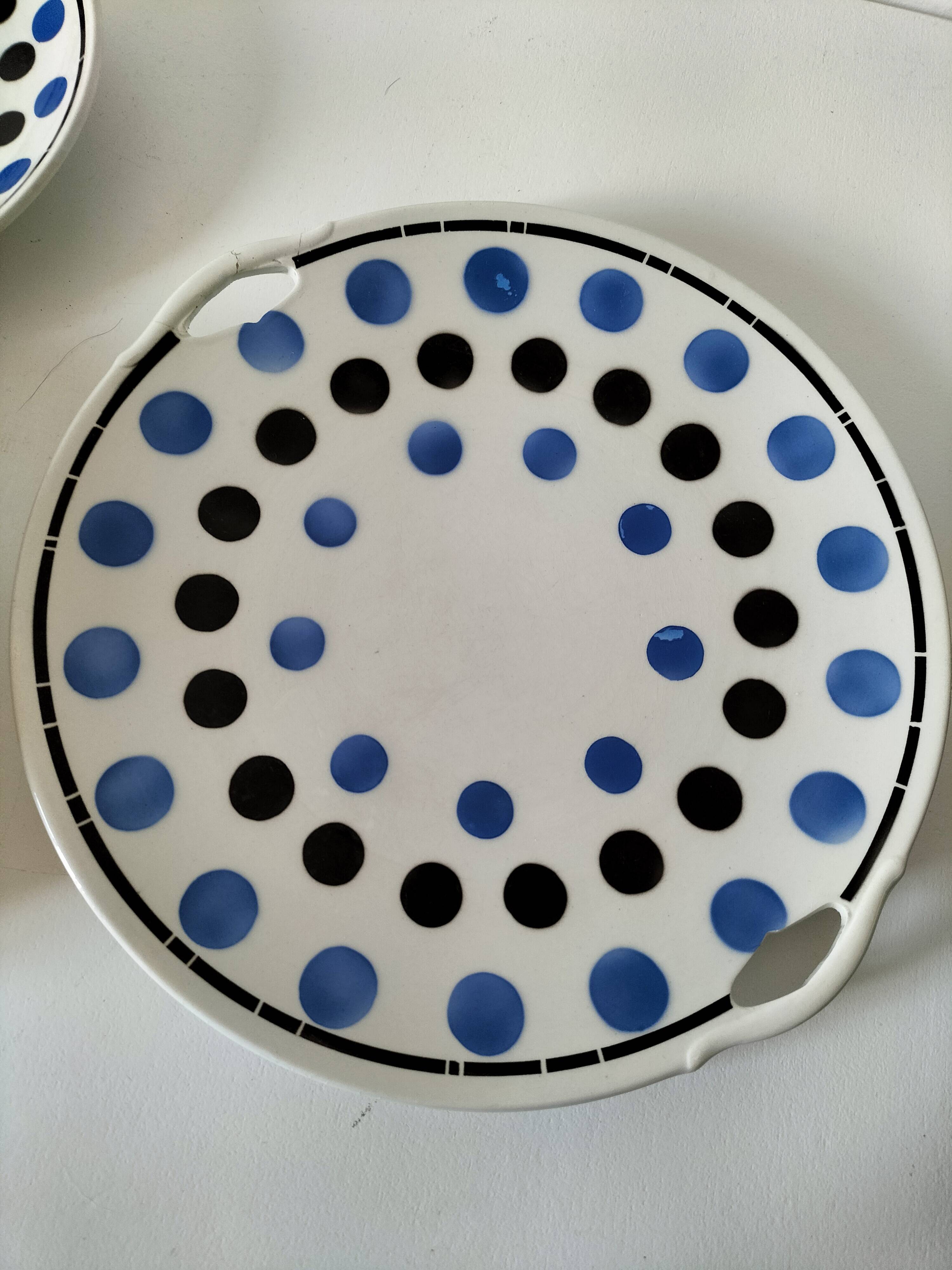 dish and 4 dessert plates K and G Lunéville