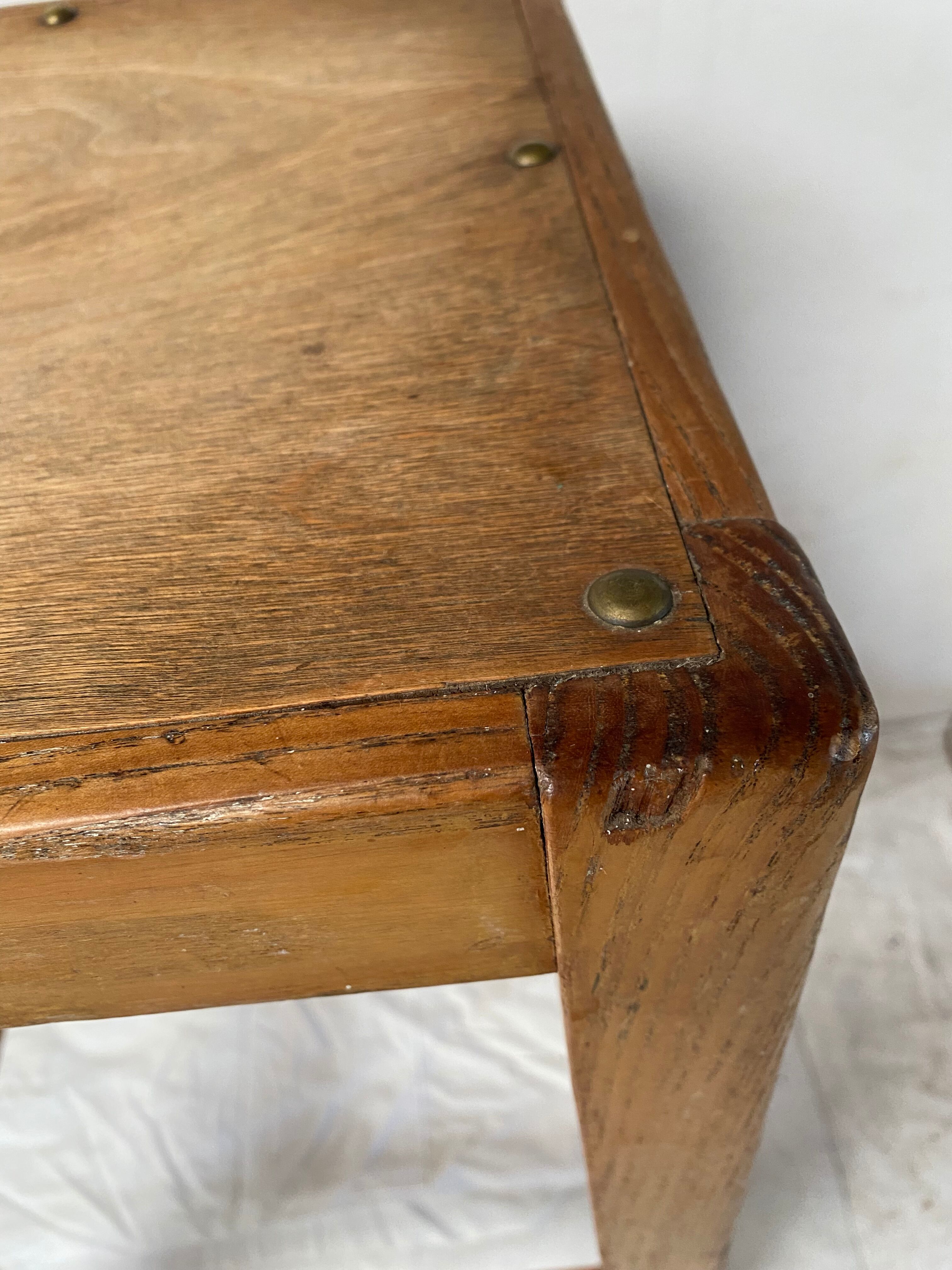 Studded oak farmhouse stool