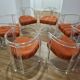 Set of 6 Acrylic and Chrome Chairs, Italy, 1970s