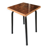 Tabouret vintage assise Formica faux bois