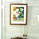 Framed floral oil painting, peony vase