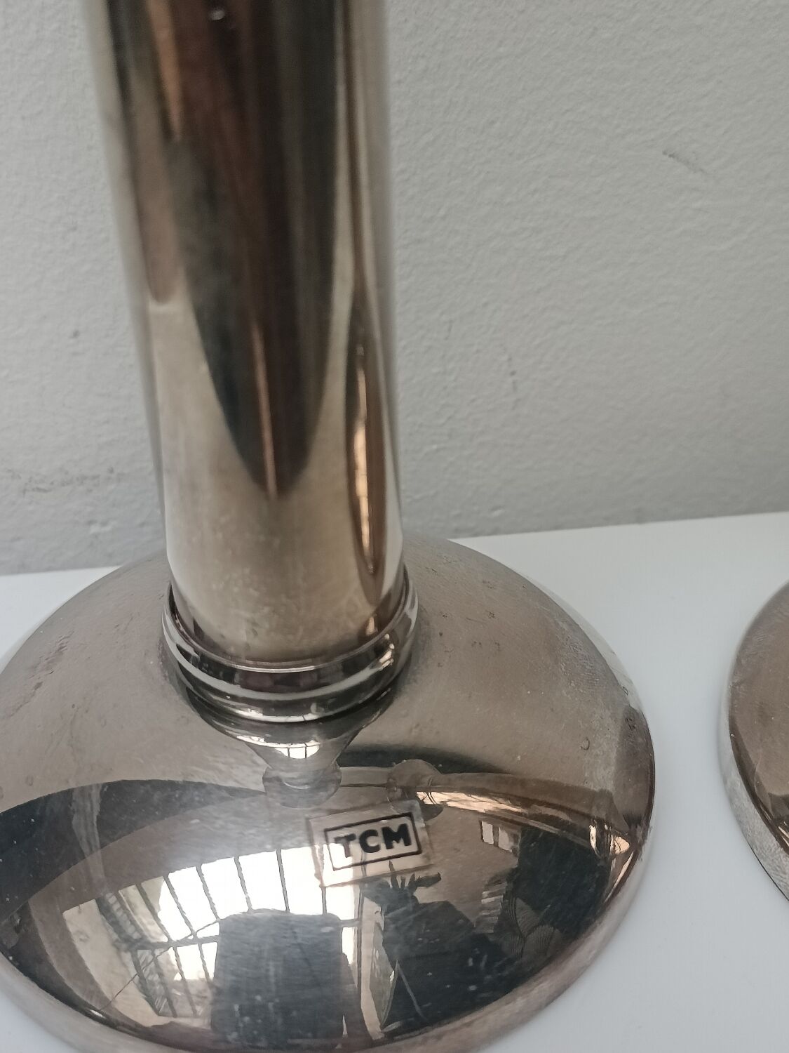 Pair of silver-plated candlesticks