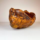 Exceptional large bowl in organic Swedish folk root, around 1960.