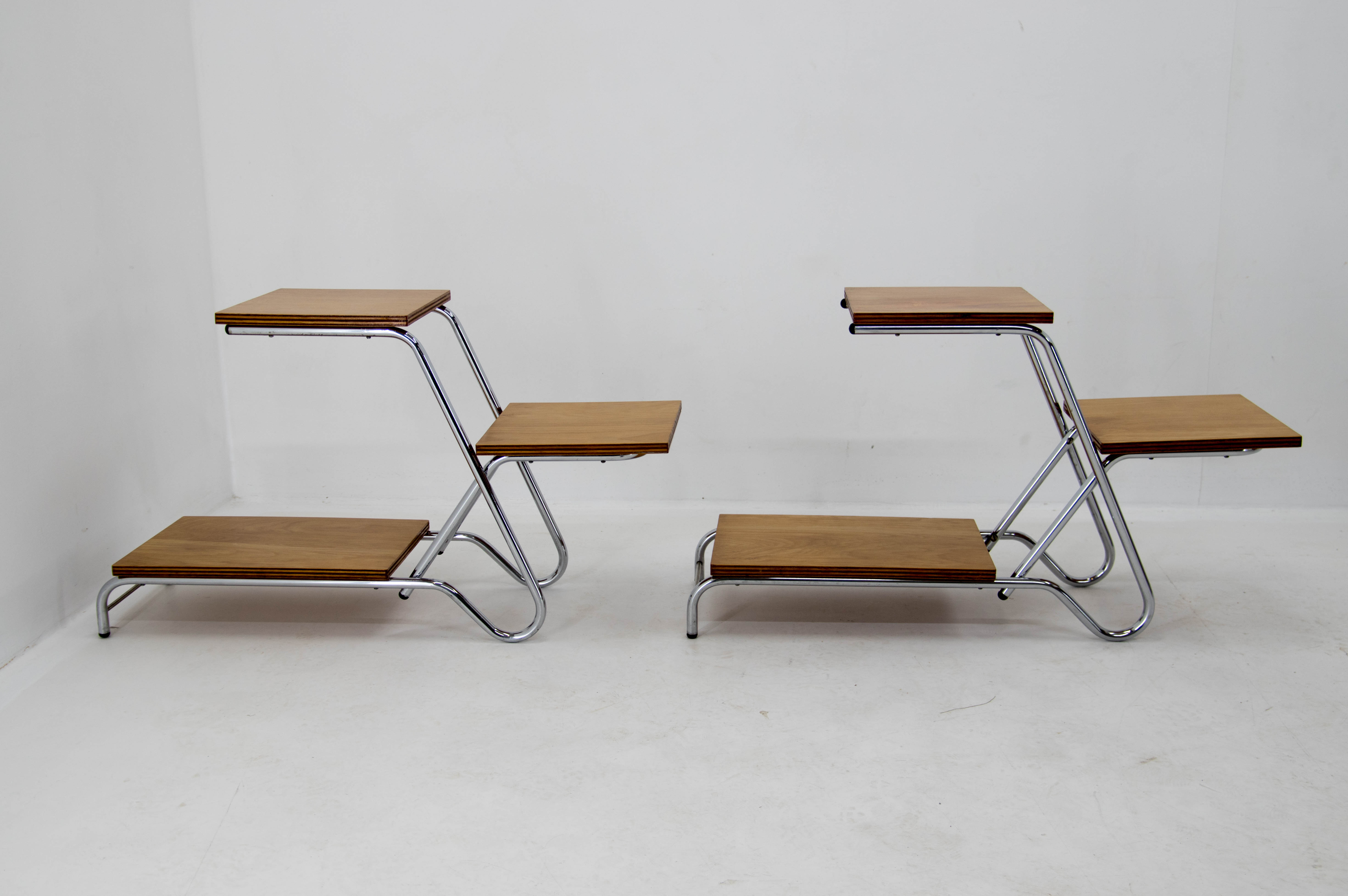 Set of Two Mid-Century Flower Stands, Czechoslovakia, 1960s